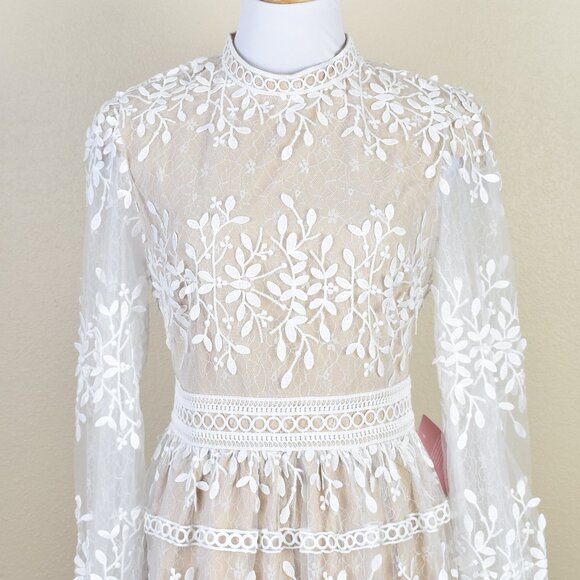 Ivy City Co. Sicily Midi Lace Crochet Dress NEW 8 - Picture 3 of 12